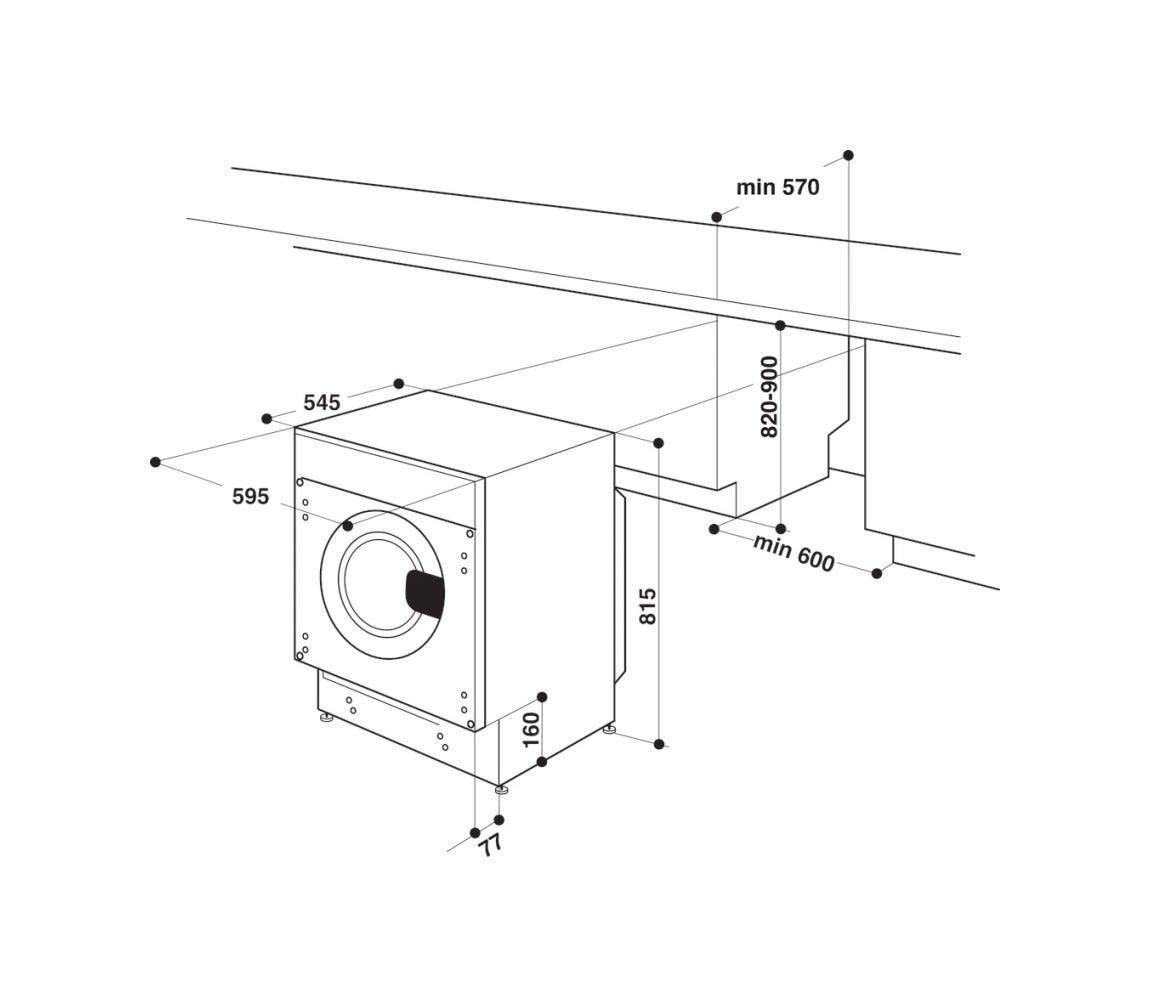 Whirlpool BIWMWG91485EEU Lavatrice da incasso cm. 60 - capacità 9 kg