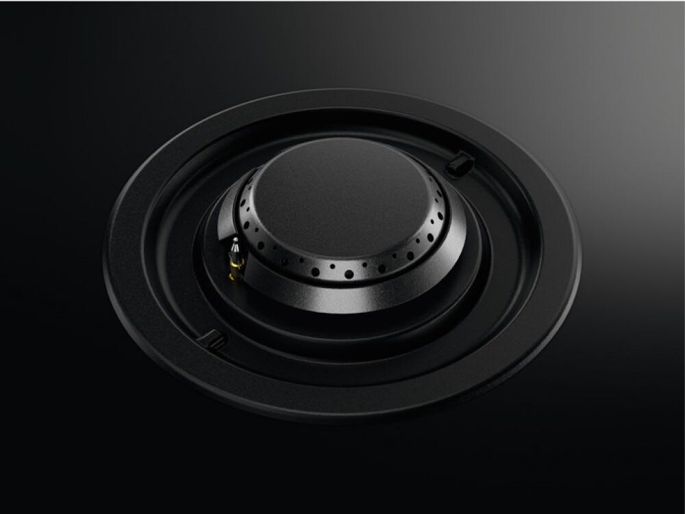 AEG HKB75453NB 8000 FLAMELIGHT Piano cottura a gas 75 cm Gas on Glass, 5 zone, FlameLight e Hob2Hood, vetro nero