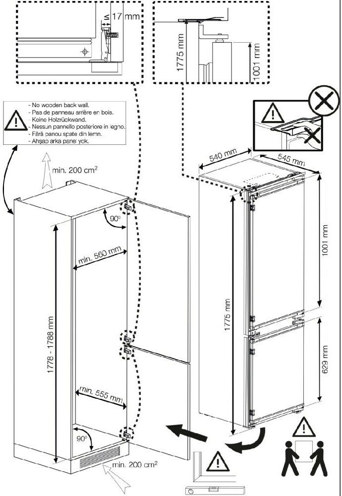 Beko BCSA285K4SN1 Frigorifero con congelatore ad incasso cm. 54 h. 178 - lt. 271