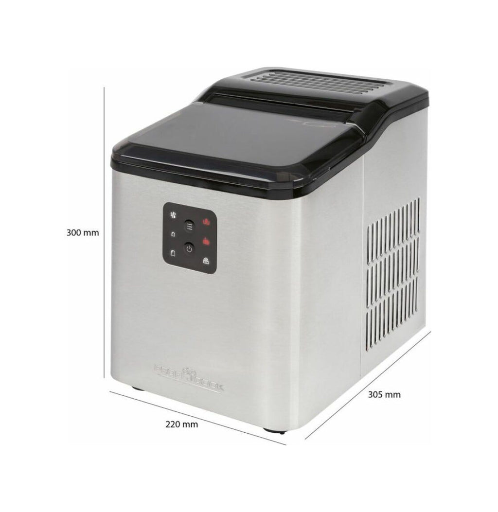 Clatronic PC-EWB 1253 Macchina per il ghiaccio cm. 22 h. 30 - capacità 12 kg - inox