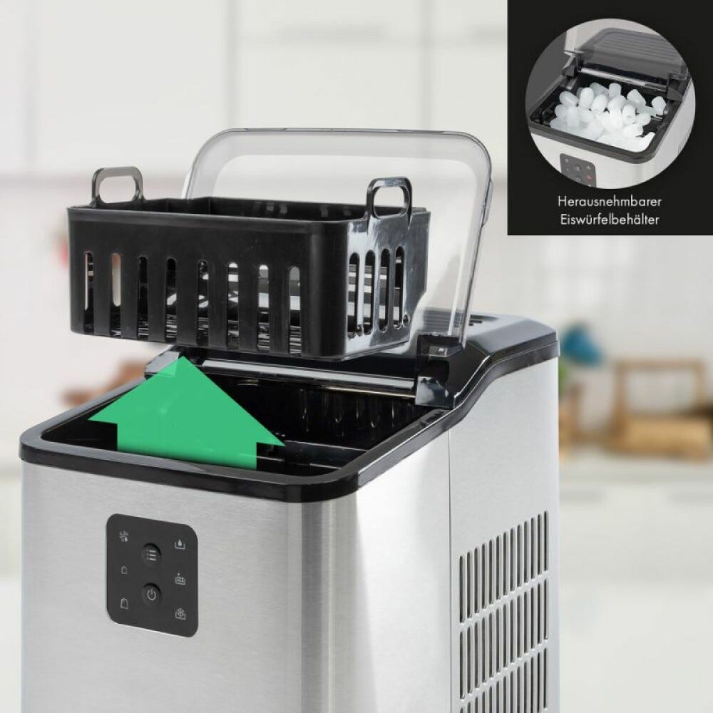 Clatronic PC-EWB 1253 Macchina per il ghiaccio cm. 22 h. 30 - capacità 12 kg - inox
