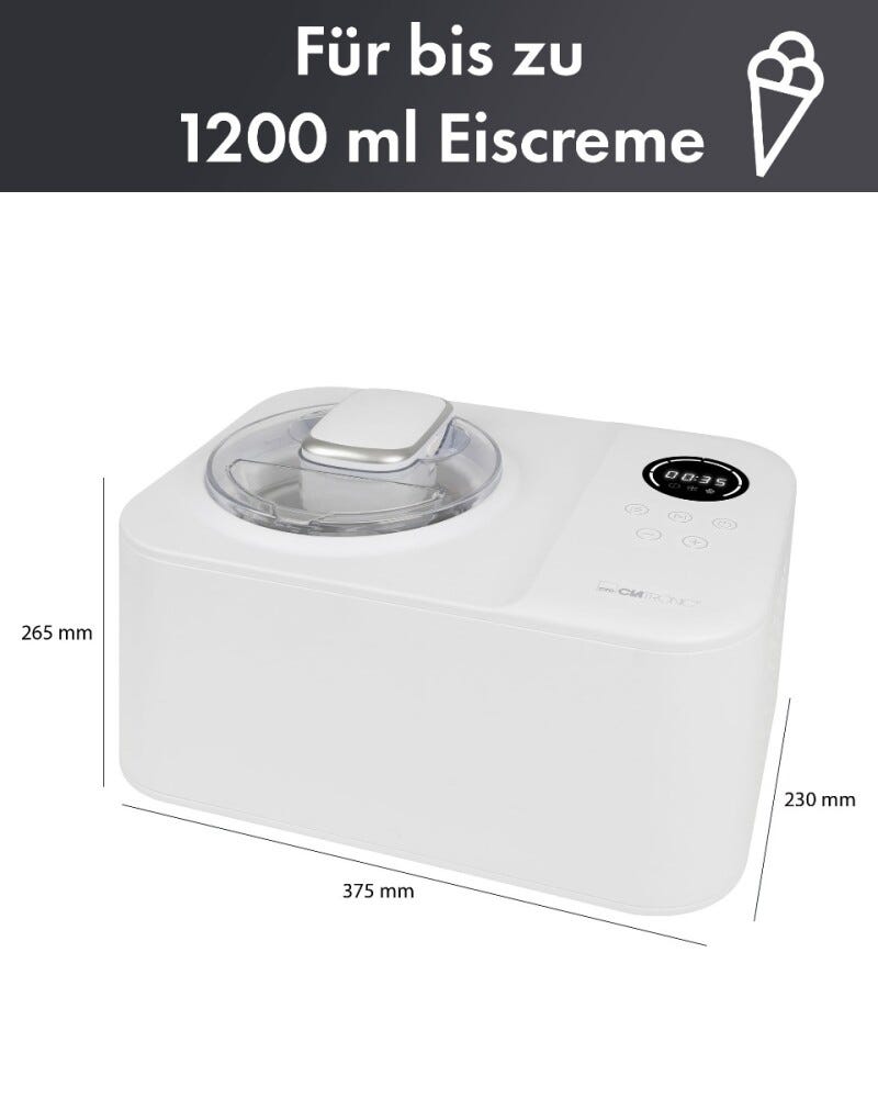 Clatronic ICM 3784 Gelatiera 1,2 l - bianco