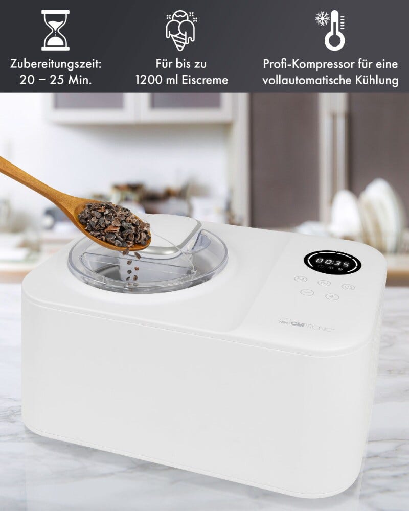 Clatronic ICM 3784 Gelatiera 1,2 l - bianco