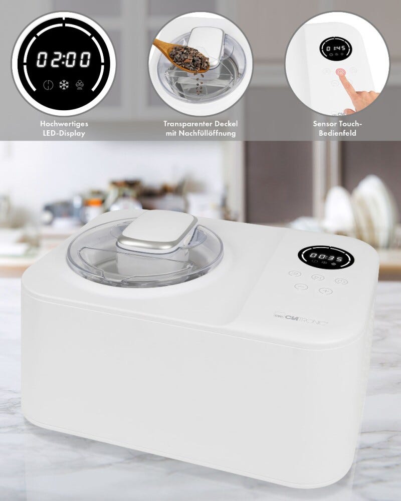 Clatronic ICM 3784 Gelatiera 1,2 l - bianco