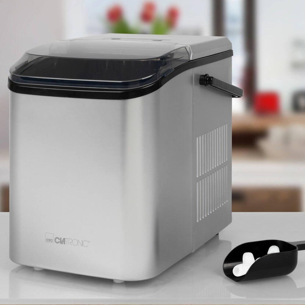 Clatronic EWB 3785 Macchina per il ghiaccio cm. 26 h. 29 - 12 kg - silver