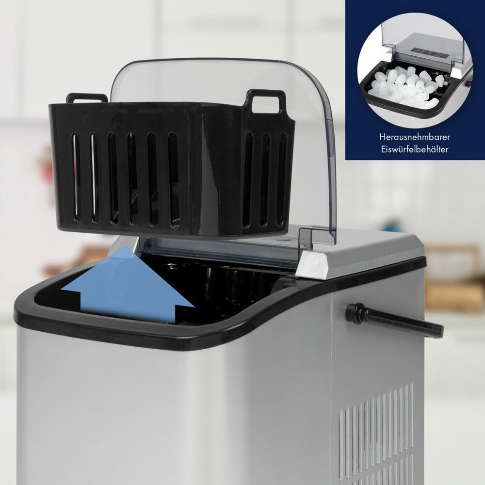 Clatronic EWB 3785 Macchina per il ghiaccio cm. 26 h. 29 - 12 kg - silver