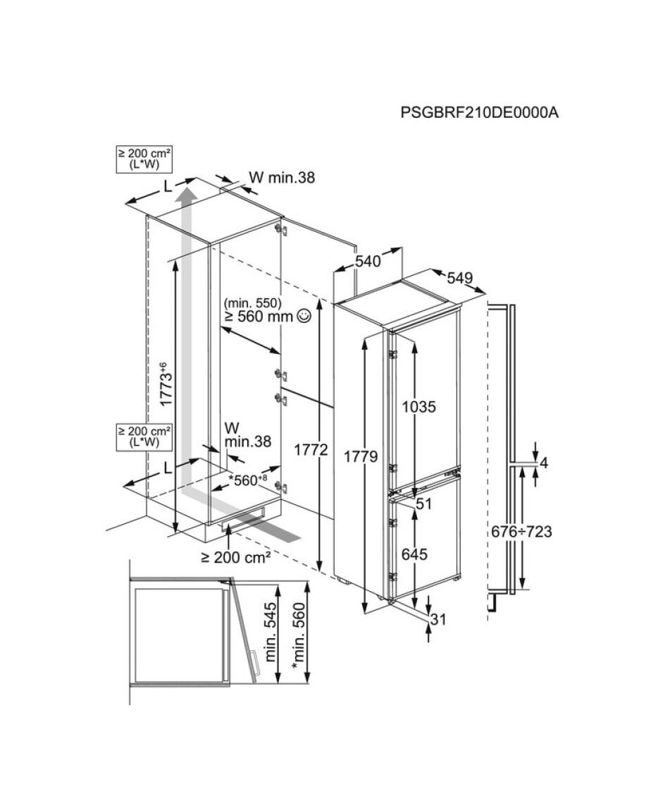 AEG OSC5D181ES 5000 Frigorifero con congelatore da incasso ColdSense, LowFrost, 269 L, classe E