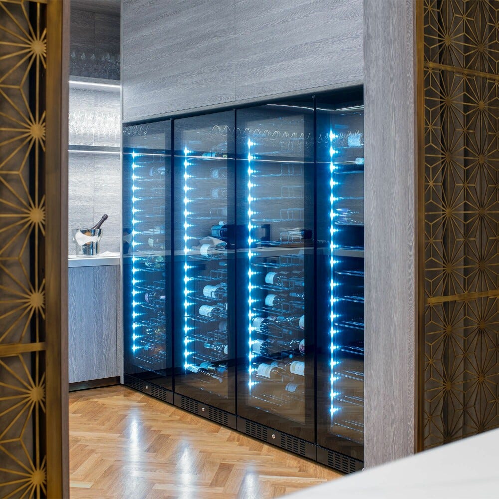 Temptech CPRO1800DRB Copenaghen Cantina vino a libera installazione - cm. 66 h. 184 - 131 bottiglie - nero