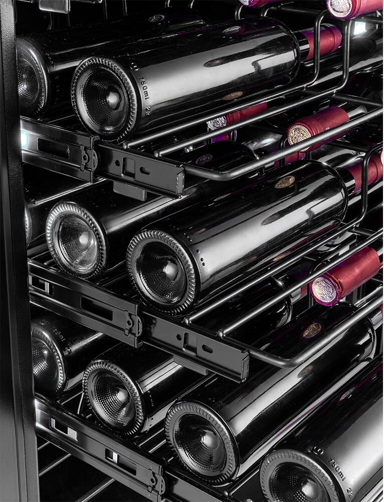 Temptech CPRO1800DRB Copenaghen Cantina vino a libera installazione - cm. 66 h. 184 - 131 bottiglie - nero