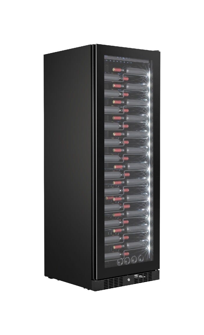 Temptech CPRO1800SRB Copenaghen Cantina vino a libera installazione - cm. 66 h. 184 - 143 bottiglie - nero