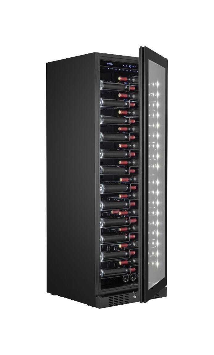 Temptech CPRO1800SRB Copenaghen Cantina vino a libera installazione - cm. 66 h. 184 - 143 bottiglie - nero