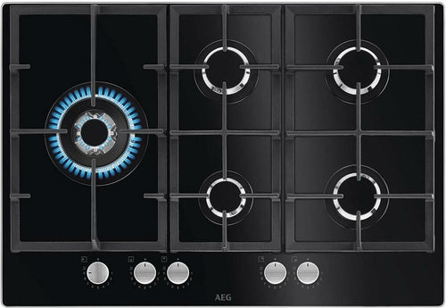 AEG HKB75820NB Gas On Glss Serie 6000 Piano cottura a gas cm. 75 - vetro nero