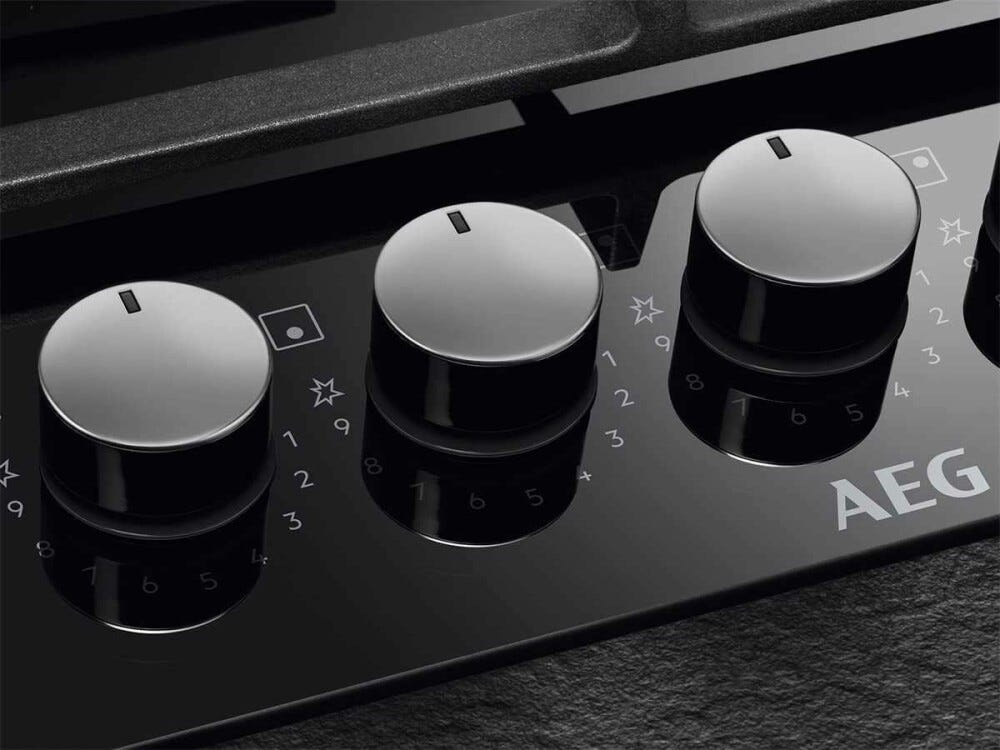 AEG HKB75820NB Gas On Glss Serie 6000 Piano cottura a gas cm. 75 - vetro nero