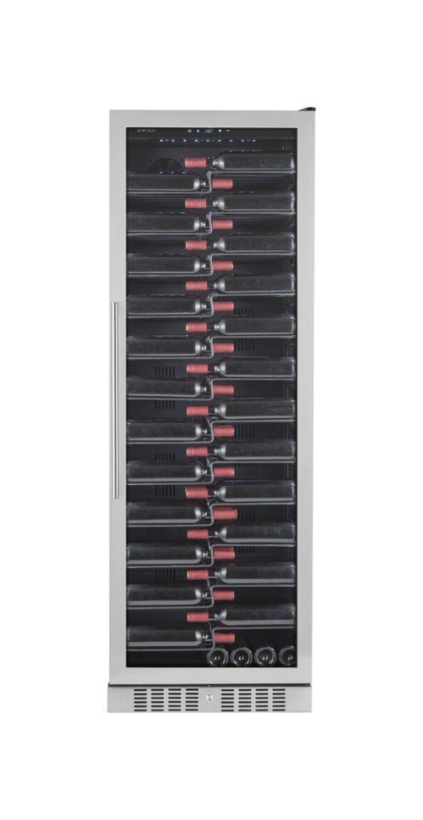 Temptech CPRO1800SX Copenaghen Cantina vino a libera installazione - cm. 66 h. 184 - 143 bottiglie - inox