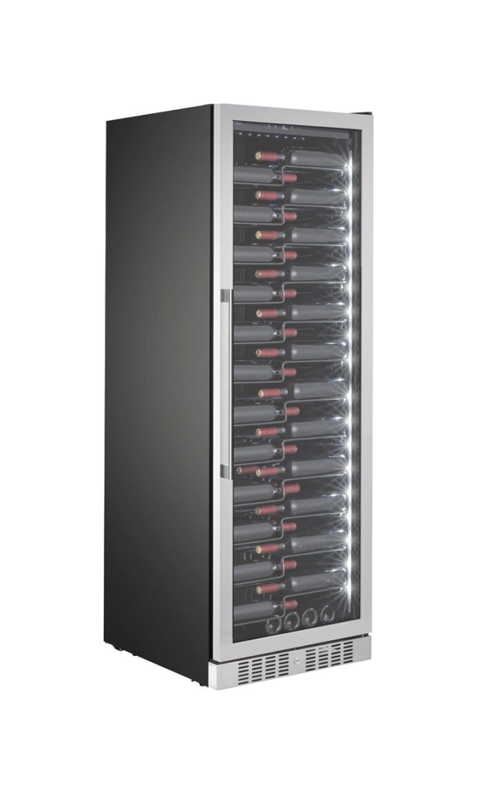 Temptech CPRO1800SX Copenaghen Cantina vino a libera installazione - cm. 66 h. 184 - 143 bottiglie - inox