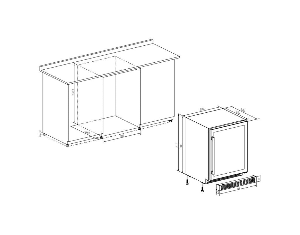 Temptech CPROX60SX Copenhagen Cantina vini da incasso cm. 60 h. 81 - 40 bottiglie - inox
