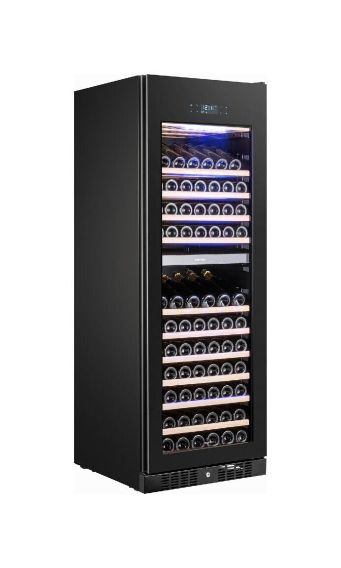 Temptech E1000DRB Elegance Cantina vino a libera installazione - cm. 66 h. 184 - 153 bottiglie - nero