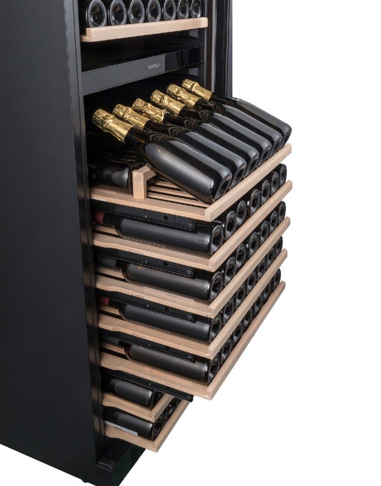 Temptech E1000DRB Elegance Cantina vino a libera installazione - cm. 66 h. 184 - 153 bottiglie - nero
