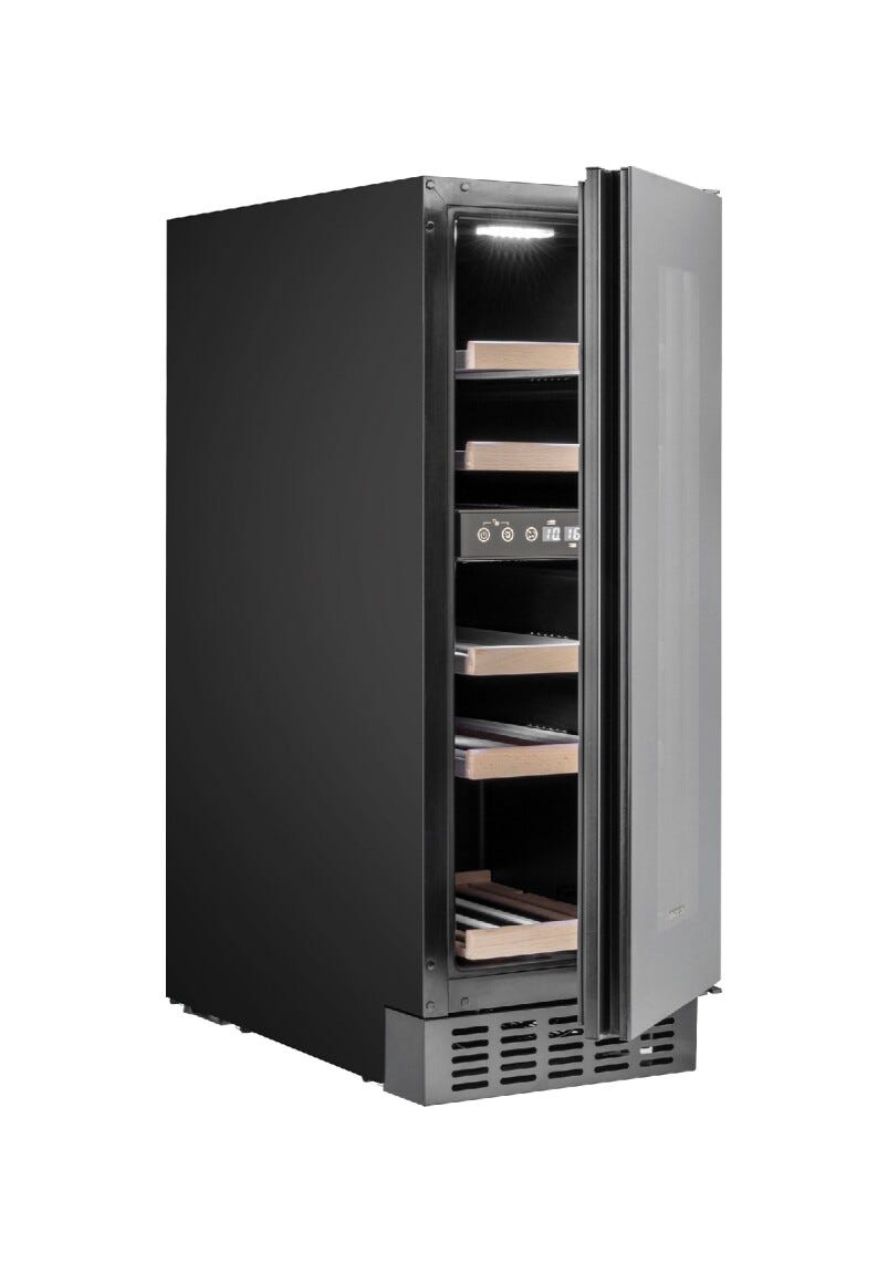 Temptech OX30DRB Oslo Cantina vini da incasso cm. 30 h. 81 - 17 bottiglie - nero