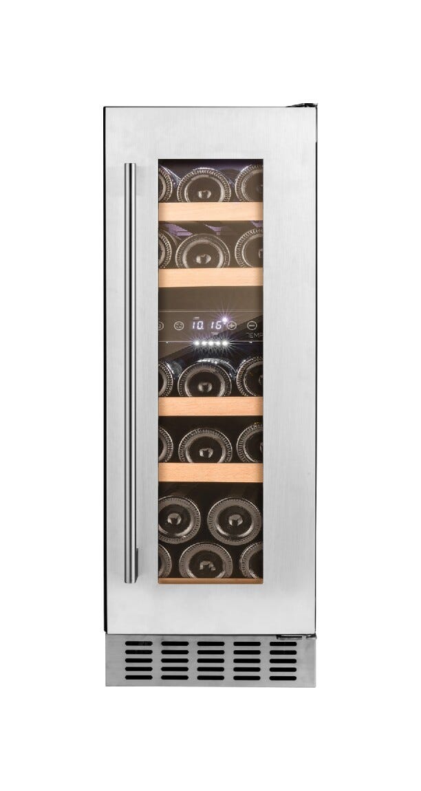 Temptech OX30DX Oslo Cantina vini da incasso cm. 30 h. 81 - 17 bottiglie - inox