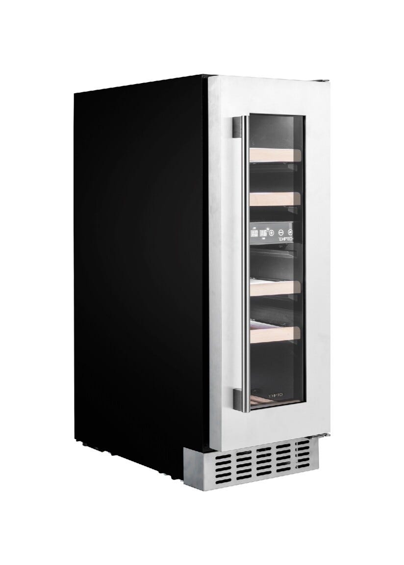 Temptech OX30DX Oslo Cantina vini da incasso cm. 30 h. 81 - 17 bottiglie - inox
