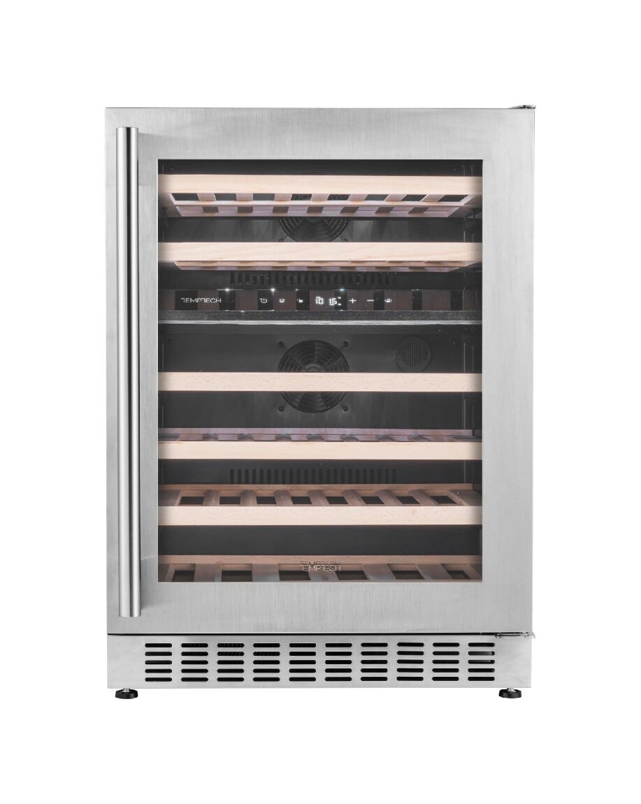 Temptech OX60DX Oslo Cantina vini da incasso cm. 60 h. 81 - 46 bottiglie - inox