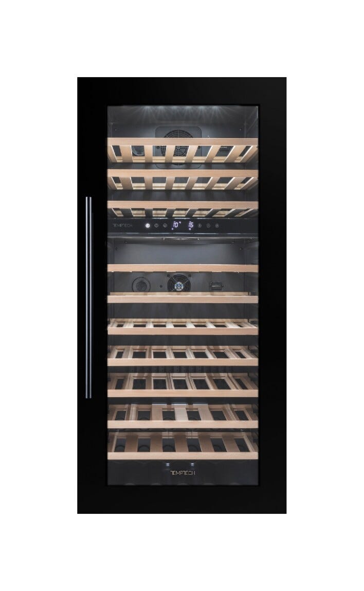 Temptech OZ124DB Oslo Cantina vini da incasso - cm. 59 h. 123 - 74 bottiglie - nero