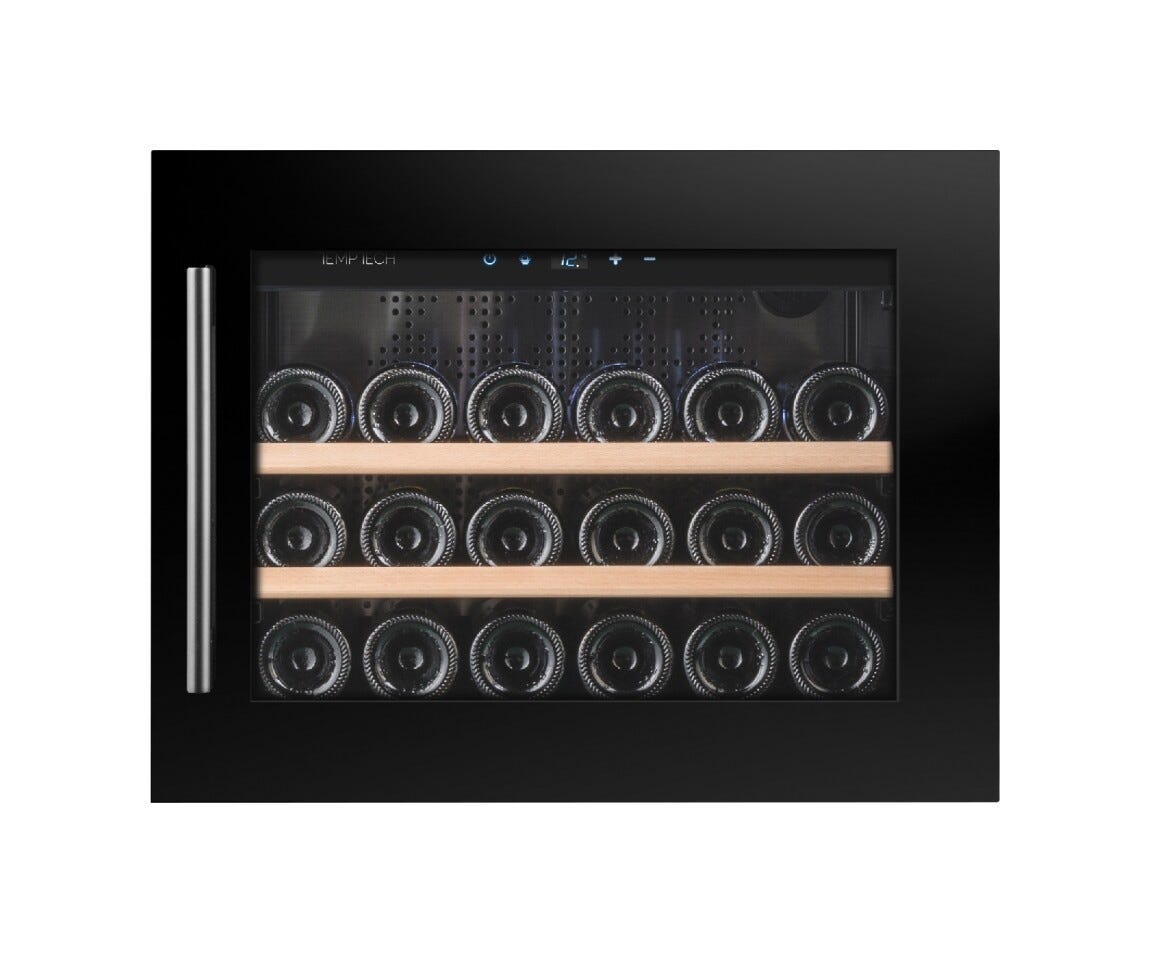 Temptech OZ45SB Oslo Cantina vini da incasso - cm. 60 h. 46 - 18 bottiglie - nero
