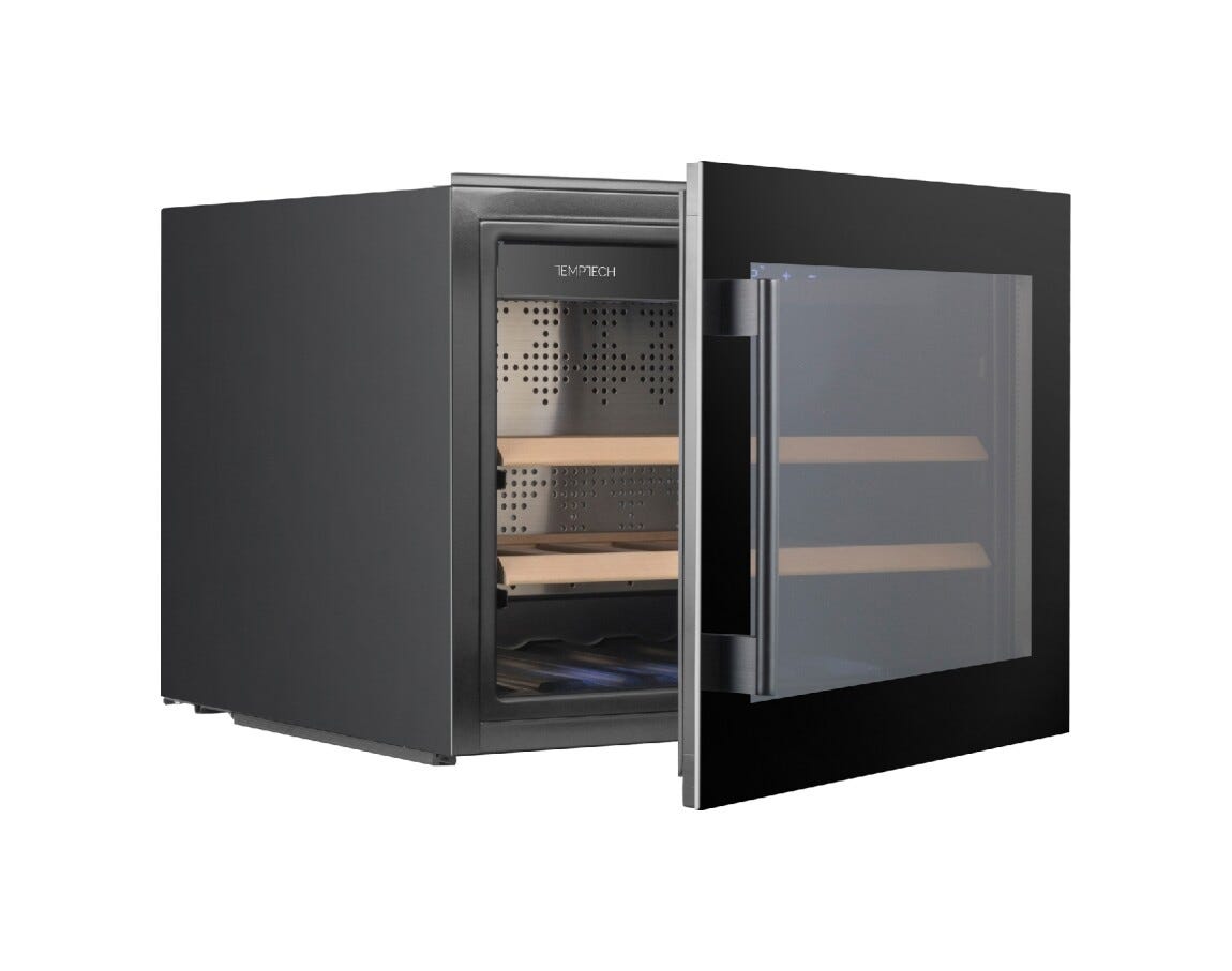 Temptech OZ45SB Oslo Cantina vini da incasso - cm. 60 h. 46 - 18 bottiglie - nero