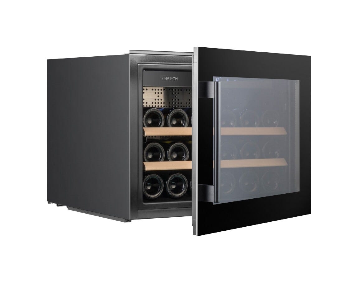 Temptech OZ45SB Oslo Cantina vini da incasso - cm. 60 h. 46 - 18 bottiglie - nero