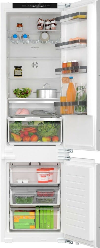 Bosch KIN96VFD0 Serie 4 Frigorifero combinato da incasso, 290 litri, NoFrost, VitaFresh XXL, cerniera piatta, classe D
