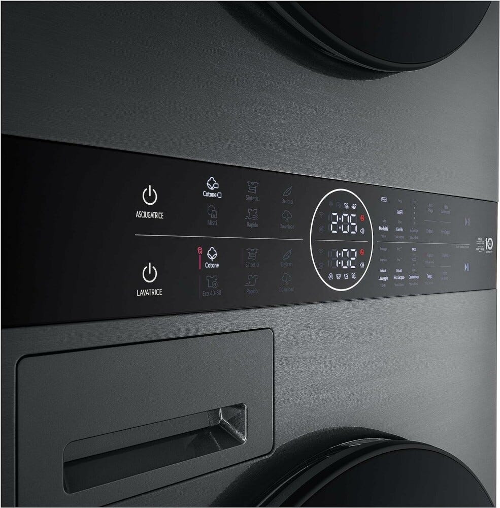 LG WT1210BBF WashTower Colonna bucato cm. 60 - lavaggio 12 kg - asciugatura 10 kg - nero