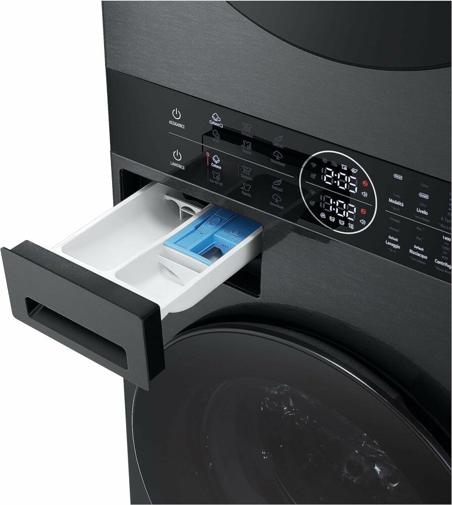 LG WT1210BBF WashTower Colonna bucato cm. 60 - lavaggio 12 kg - asciugatura 10 kg - nero