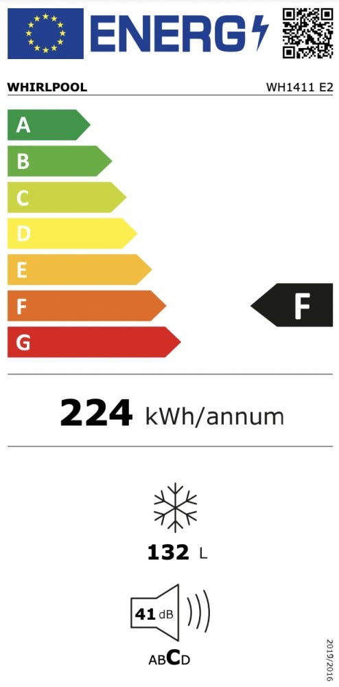 Whirlpool WH1411E22 Congelatore a pozzo cm. 57 h. 87 - lt. 132 - bianco
