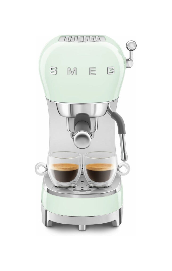 Smeg Selection ECF02PGEU 50's Style Macchina da caffè espresso manuale - verde pastello lucido