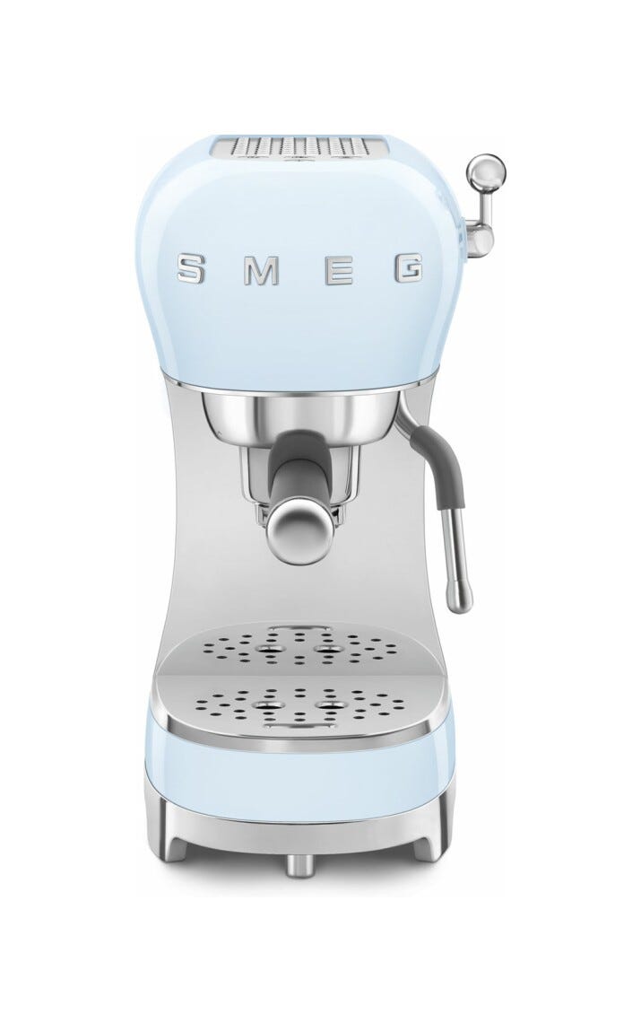 Smeg Selection ECF02PBEU 50's Style Macchina da caffè espresso manuale - azzurro lucido