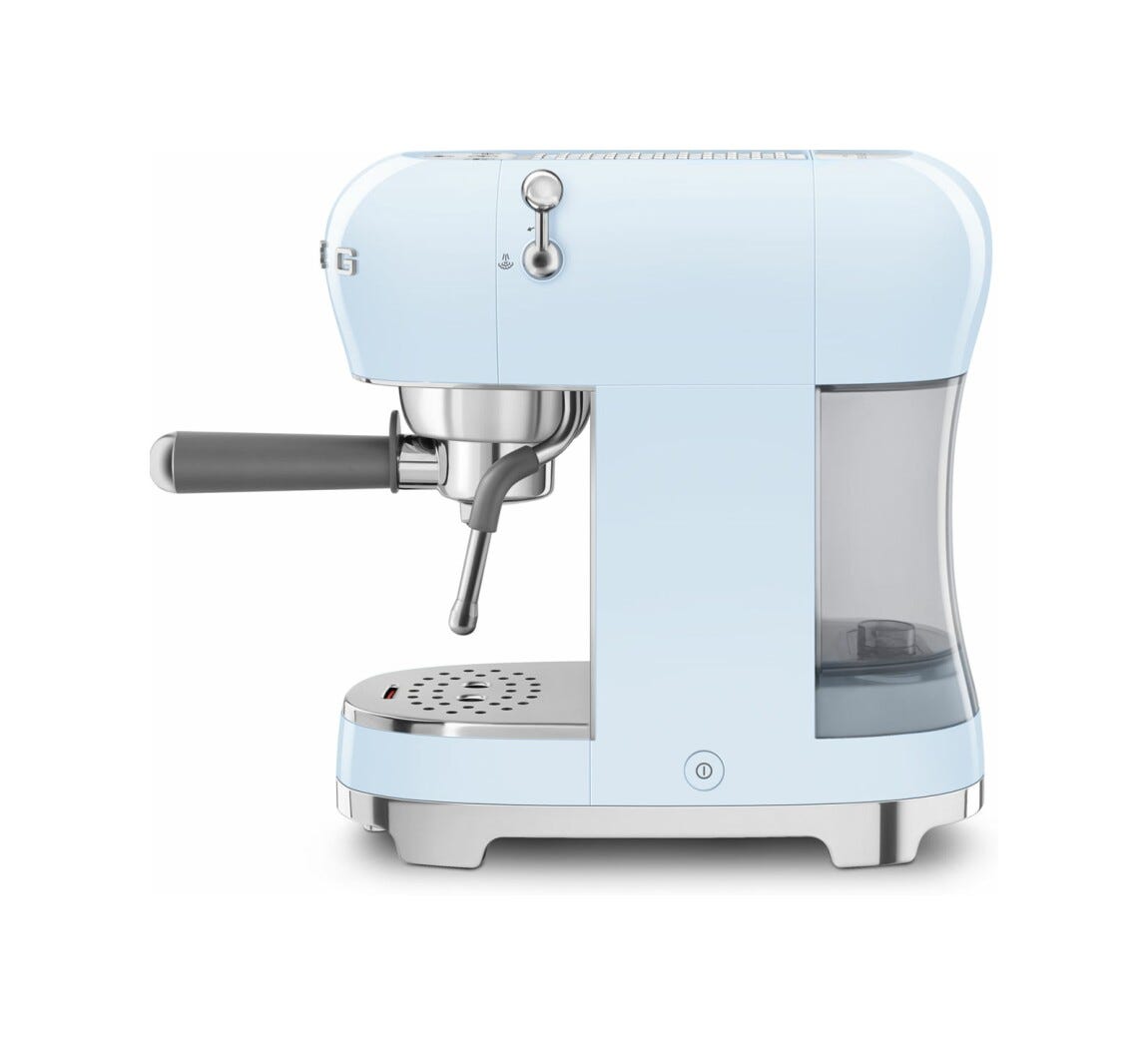 Smeg Selection ECF02PBEU 50's Style Macchina da caffè espresso manuale - azzurro lucido
