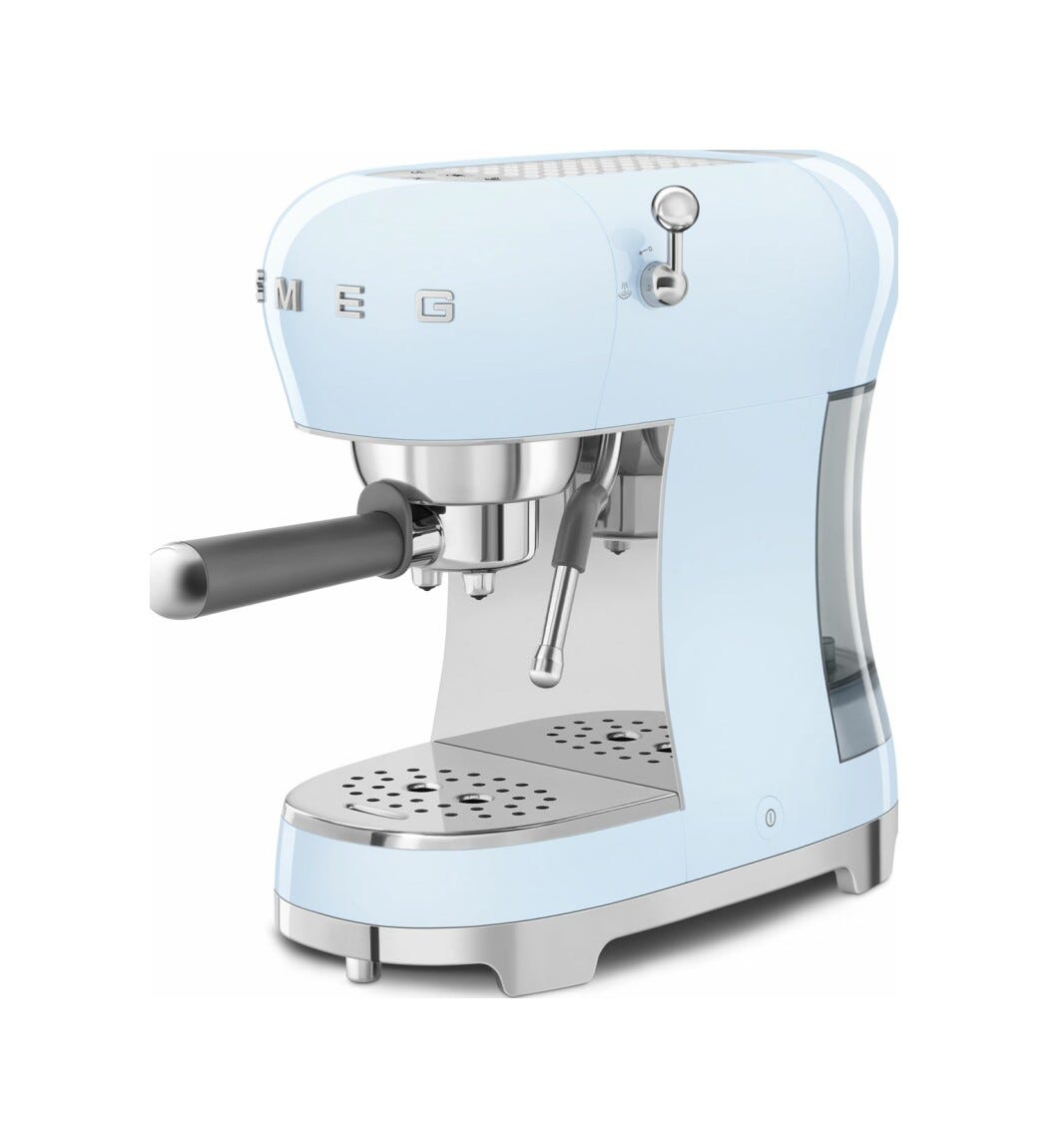 Smeg Selection ECF02PBEU 50's Style Macchina da caffè espresso manuale - azzurro lucido