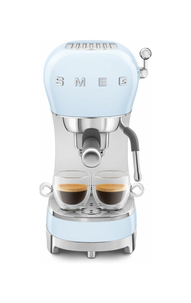 Smeg Selection ECF02PBEU 50's Style Macchina da caffè espresso manuale - azzurro lucido