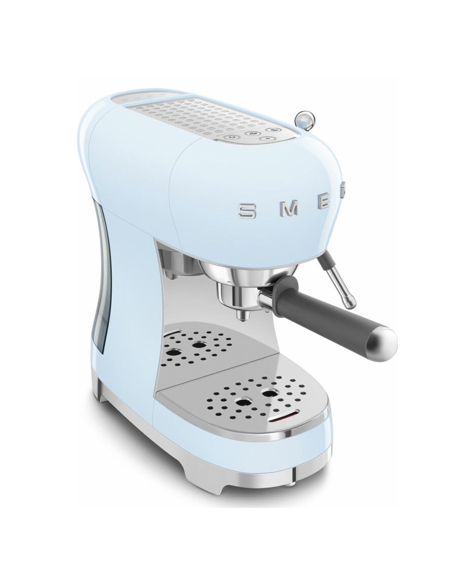 Smeg Selection ECF02PBEU 50's Style Macchina da caffè espresso manuale - azzurro lucido