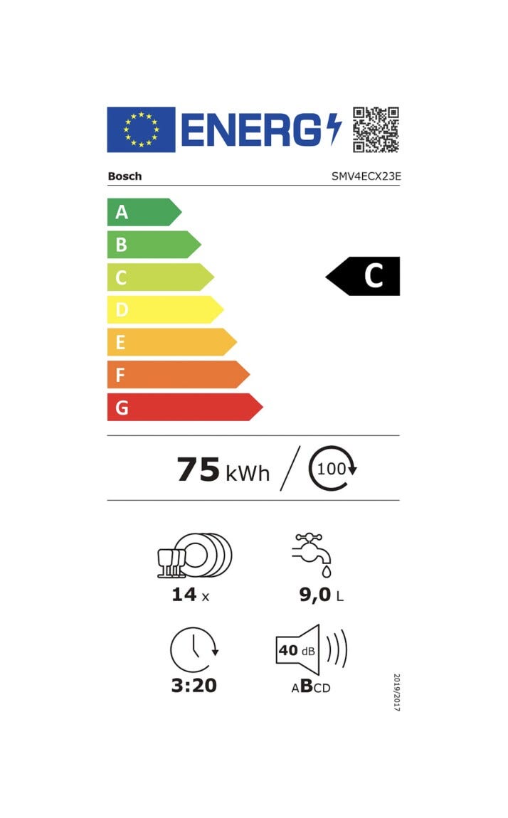 Bosch SMV4ECX23E Serie 4 Lavastoviglie integrata totale cm. 60 - 14 coperti