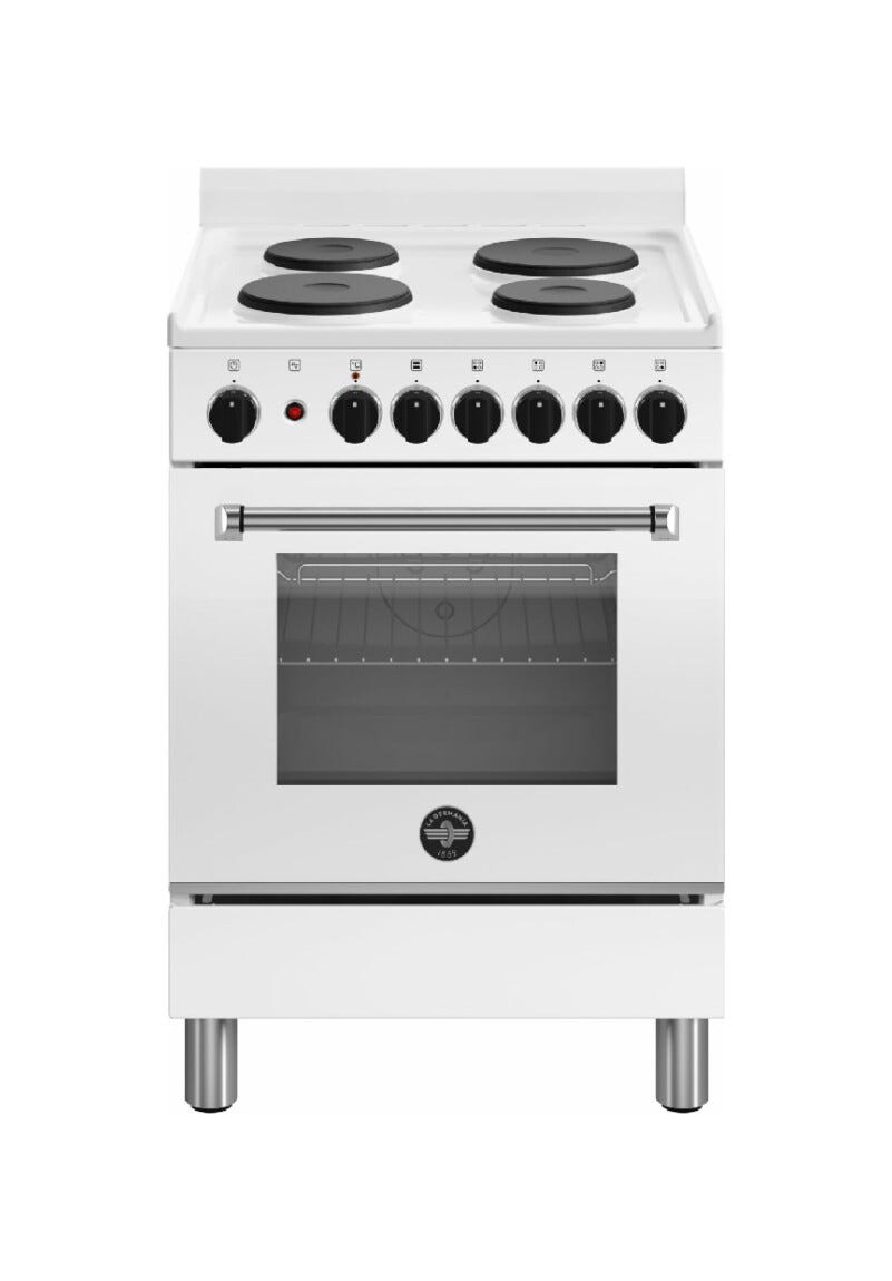 La Germania AMN6604SBV24 Americana Cucina da accosto cm. 60 x 60 - bianco 4 piastre elettriche + 1 forno a elettrico statico