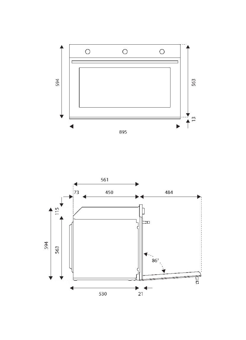 Bertazzoni F905PROGKN Professional Forno a gas cm 90 - carbonio