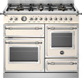 Bertazzoni HER106L3EAVT Heritage Cucina da accosto cm. 100 - 6 fuochi a gas + 3 forni elettrici - scaldavivande - avorio
