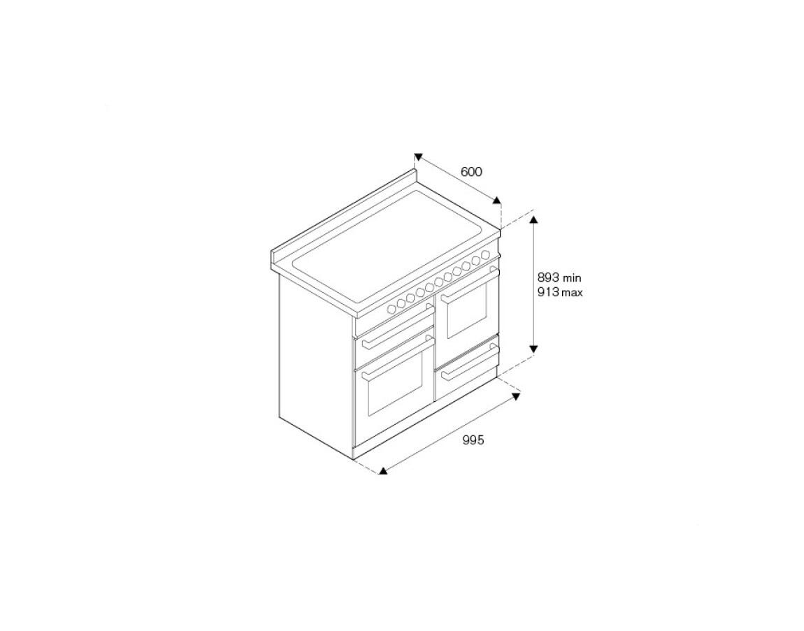 Bertazzoni HER106L3EAVT Heritage Cucina da accosto cm. 100 - 6 fuochi a gas + 3 forni elettrici - scaldavivande - avorio