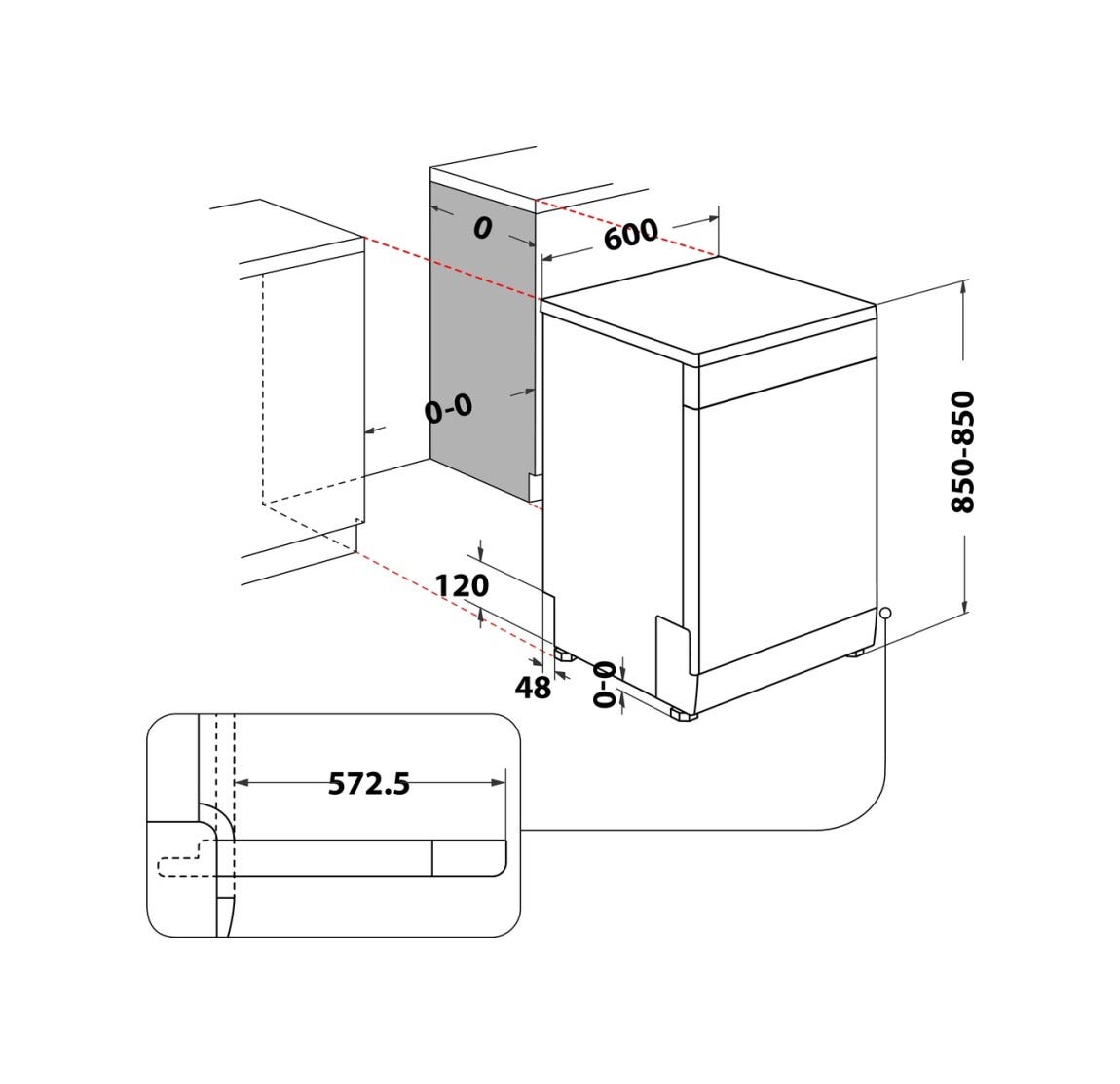 Whirlpool W2F HD624X Lavastoviglie a libera installazione cm. 60 - capacità 14 coperti - inox
