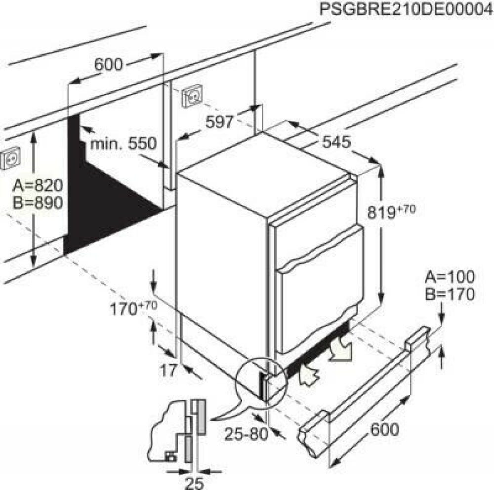 AEG OAB6I82EF Congelatore da incasso cm. 60 h. 82 - lt. 95