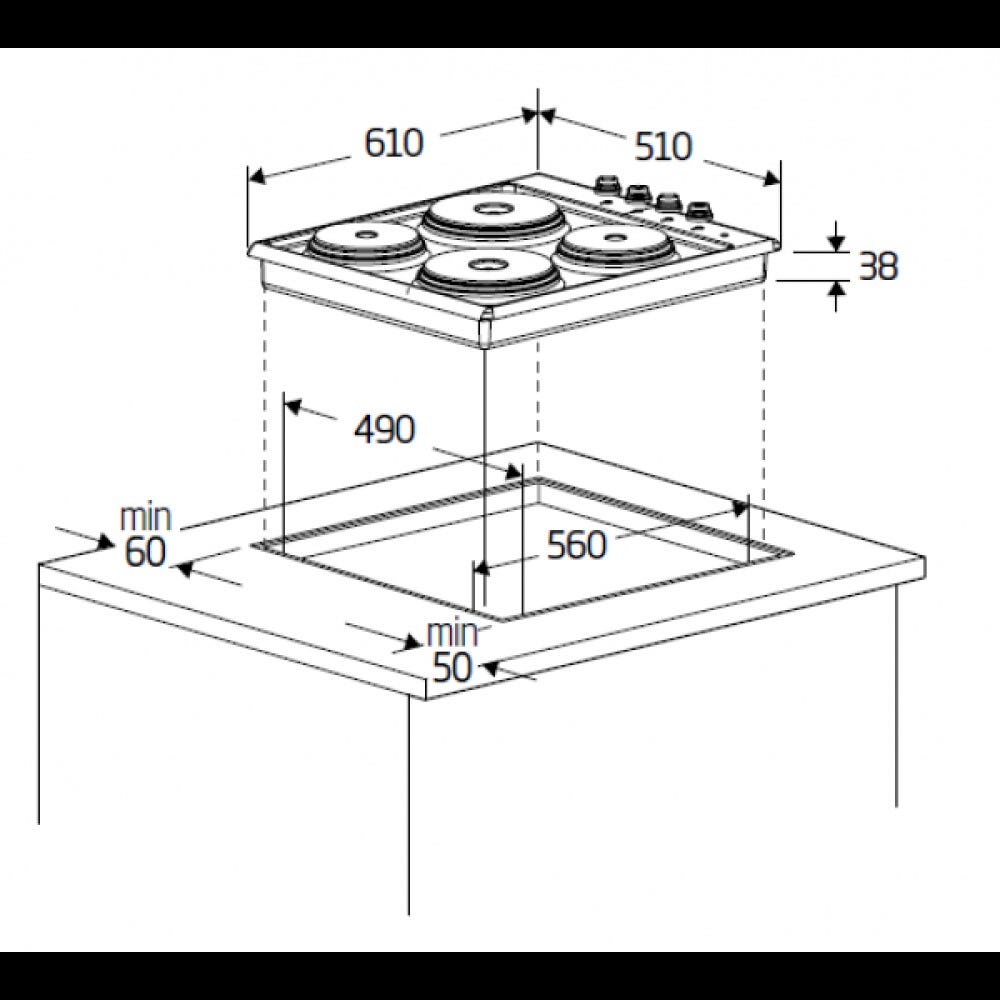 Beko HIGE64100X Piano cottura elettrico cm. 60 - inox