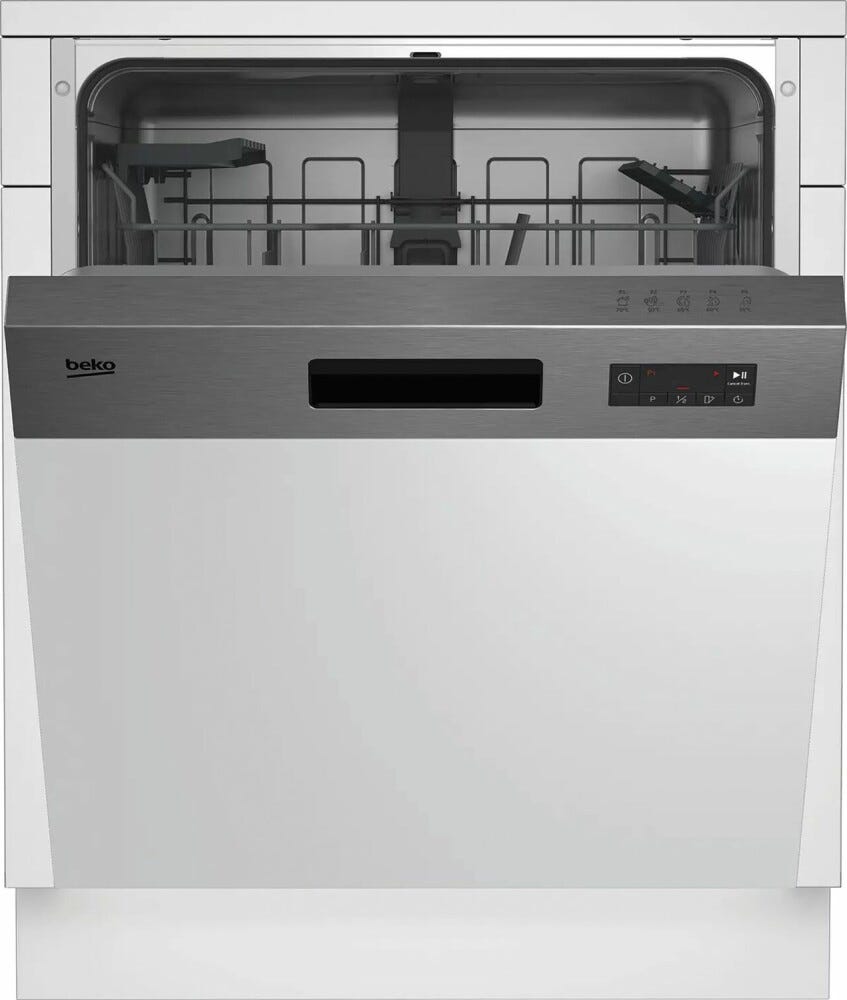 Beko BDSN15422X Lavastoviglie integrata parziale cm. 60 - 14 coperti - frontalino inox