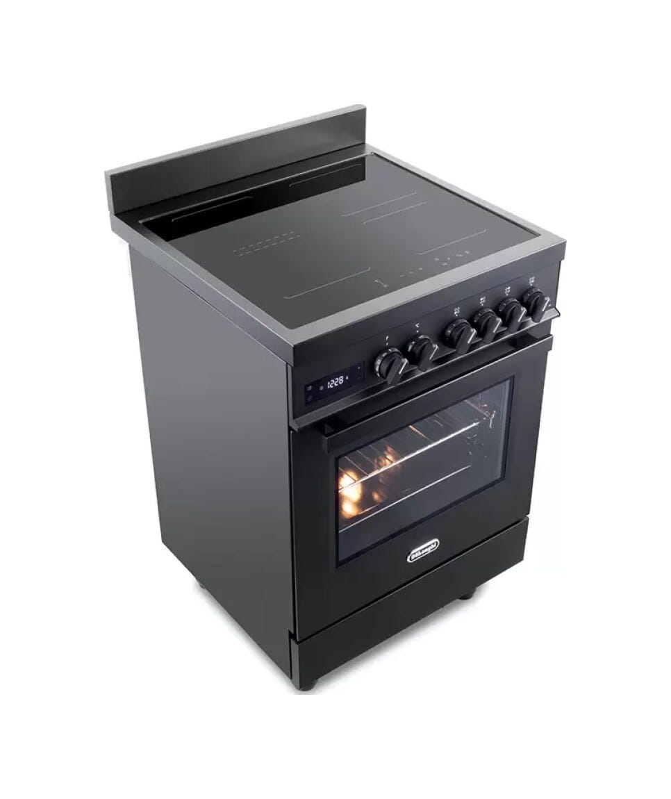 De Longhi PRO 66 MAL IN Professional Cucina da accosto cm. 60 - 4 zone induzione + 1 forno elettrico - antracite